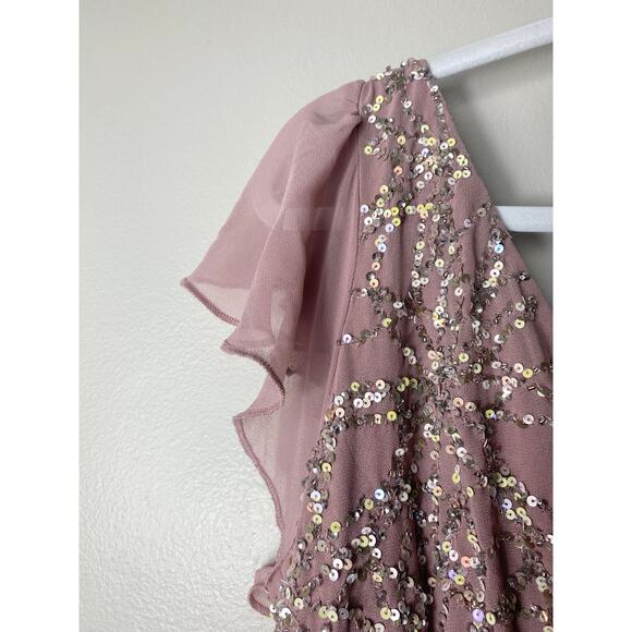 NWT BHLDN DAPHNE SEQUIN BEADED TIERED MAXI GOWN COTTAGECORE RUFFLE - Picture 10 of 15